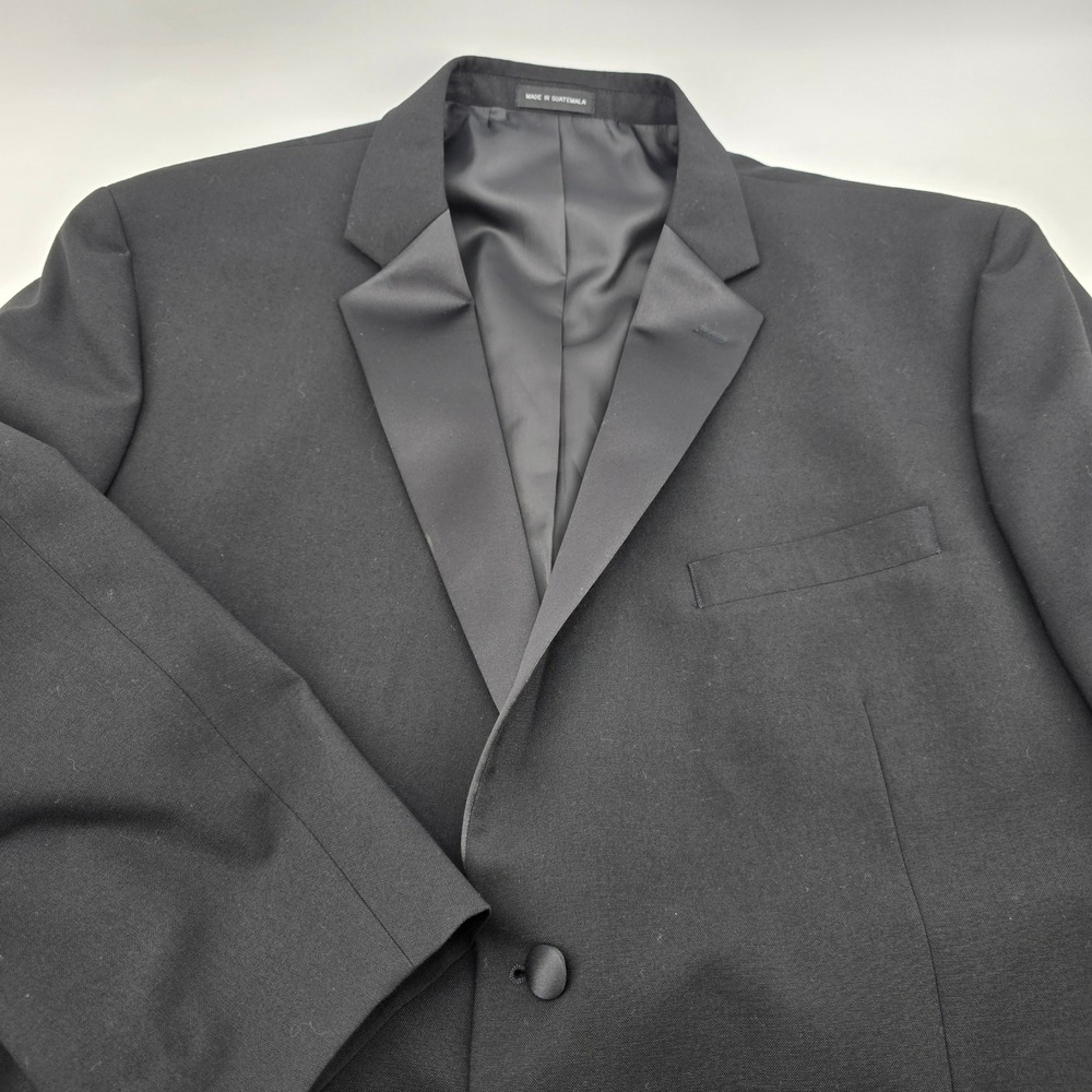 Neil Allyn Tuxedo Jacket Mens 100% Wool Satin Peak Lapel Black 48 Regular